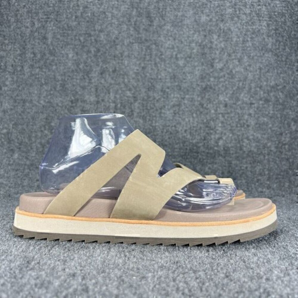 Merrell Sandals Womens 10 Juno Wrap Toe Loop Slip On Slides Taupe Moon Leather